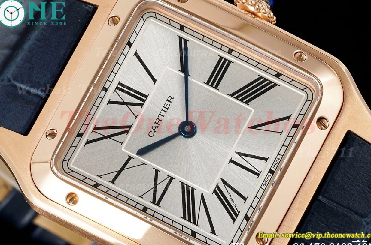 Dial Santos Quartz AF Blue LE Silver RG Dumont 0301